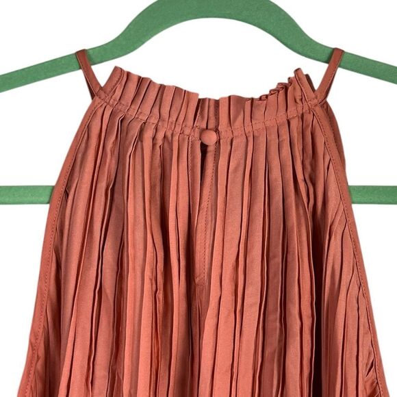 Banana Republic Pink Amaretti Pleated Sleeveless Dress, Size L, NWT - Picture 9 of 10